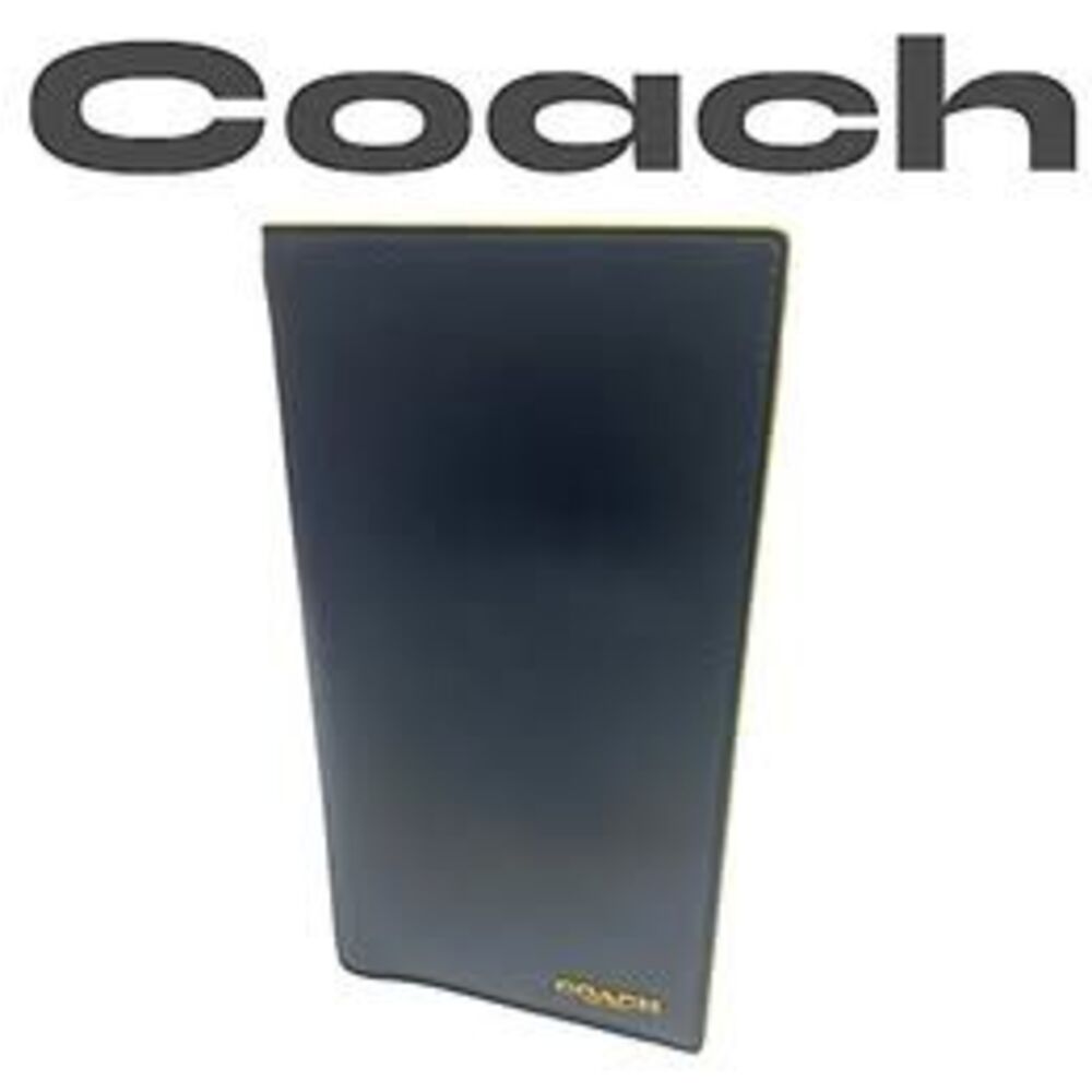 Coach Men's Slim Fashion Soft Leather Black Passport Card Wallet 7 11/16 X 4